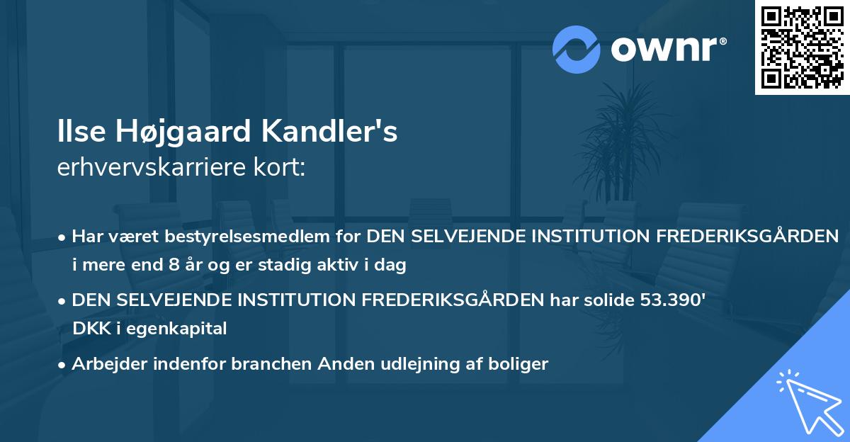 Ilse Højgaard Kandler's erhvervskarriere kort