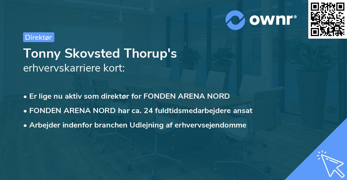 Tonny Skovsted Thorup's erhvervskarriere kort