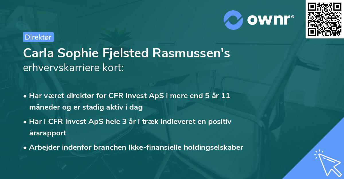Carla Sophie Fjelsted Rasmussen's erhvervskarriere kort