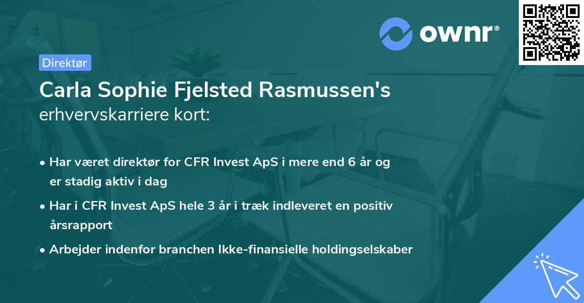 Carla Sophie Fjelsted Rasmussen's erhvervskarriere kort