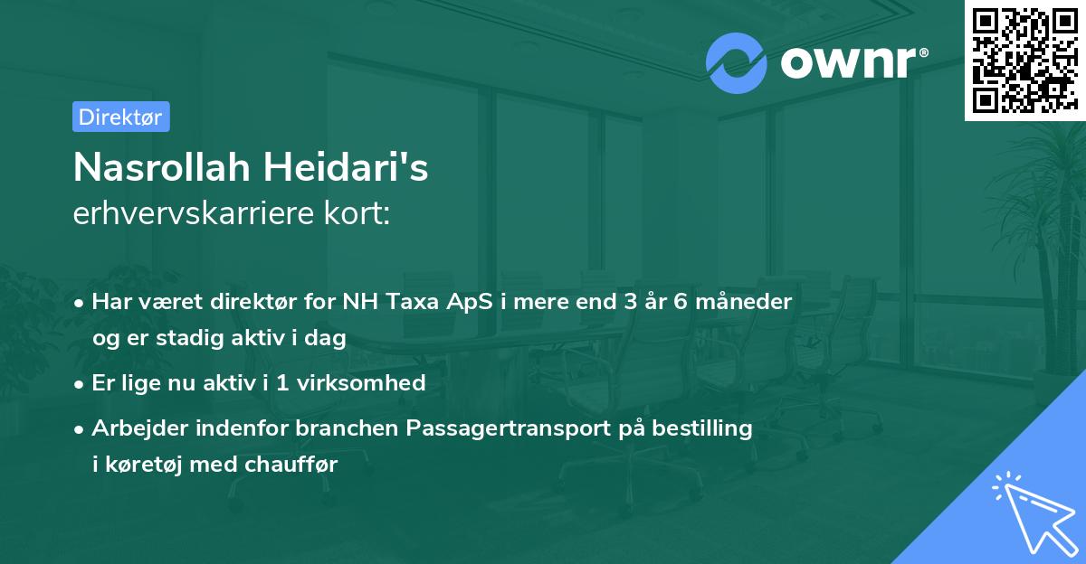 Nasrollah Heidari's erhvervskarriere kort