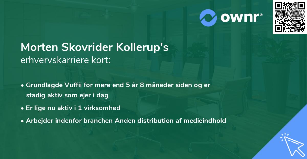 Morten Skovrider Kollerup's erhvervskarriere kort