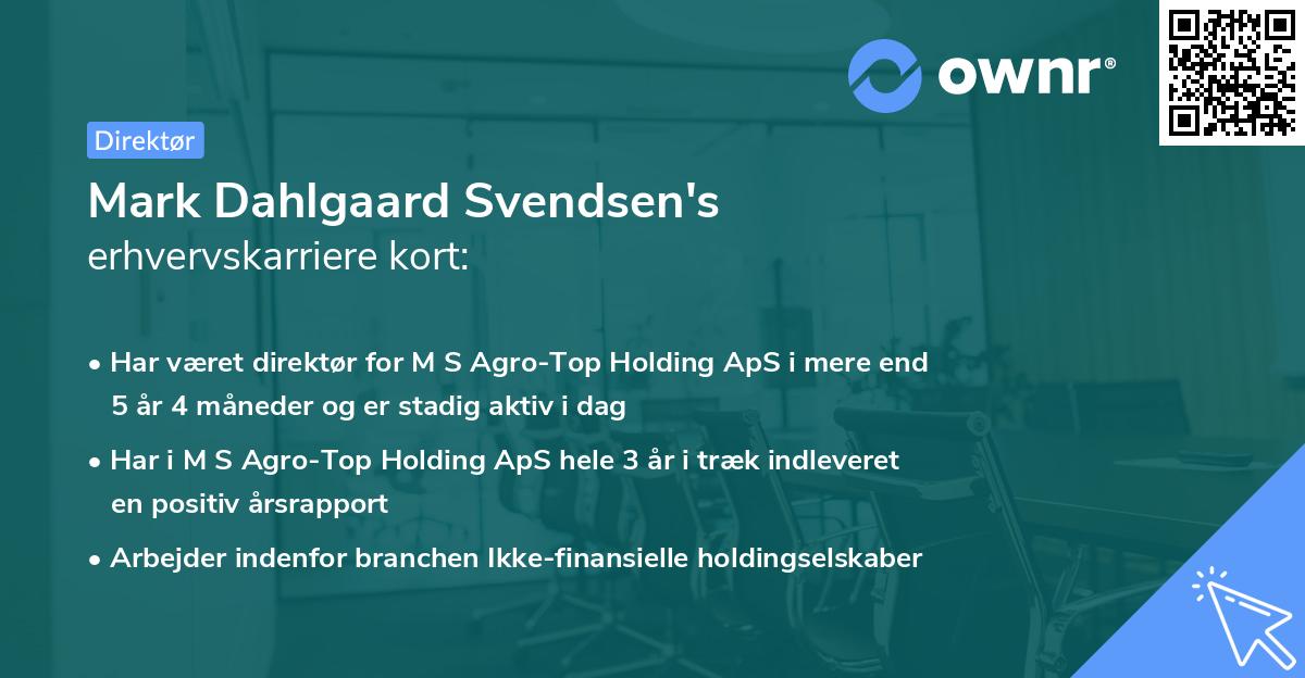 Mark Dahlgaard Svendsen's erhvervskarriere kort