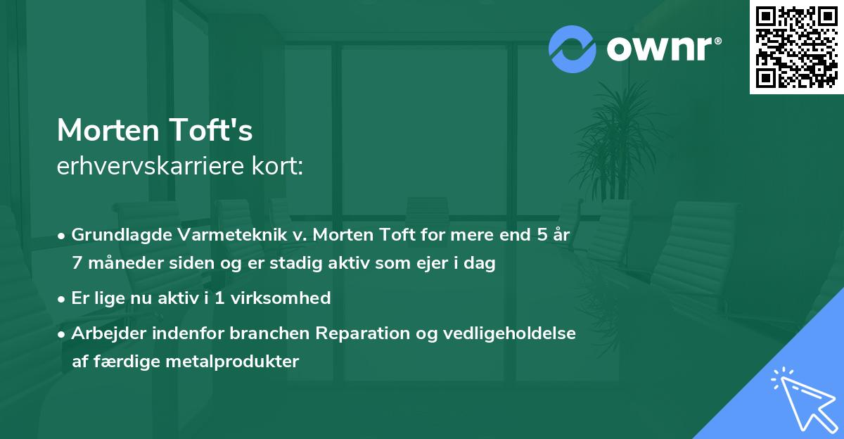 Morten Toft's erhvervskarriere kort