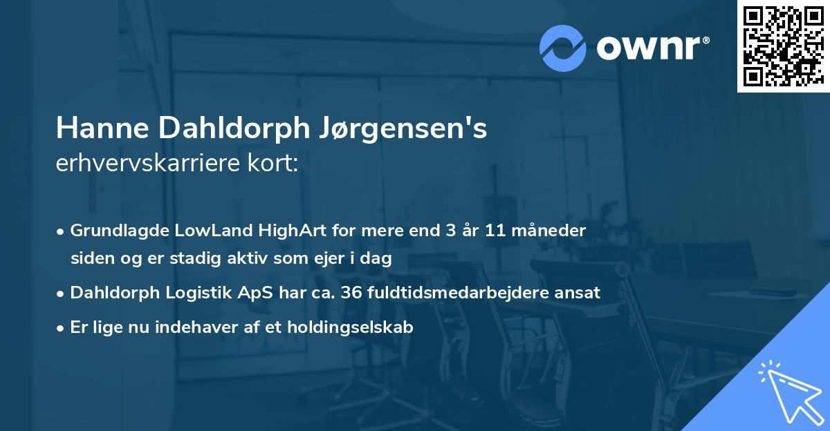 Hanne Dahldorph Jørgensen's erhvervskarriere kort