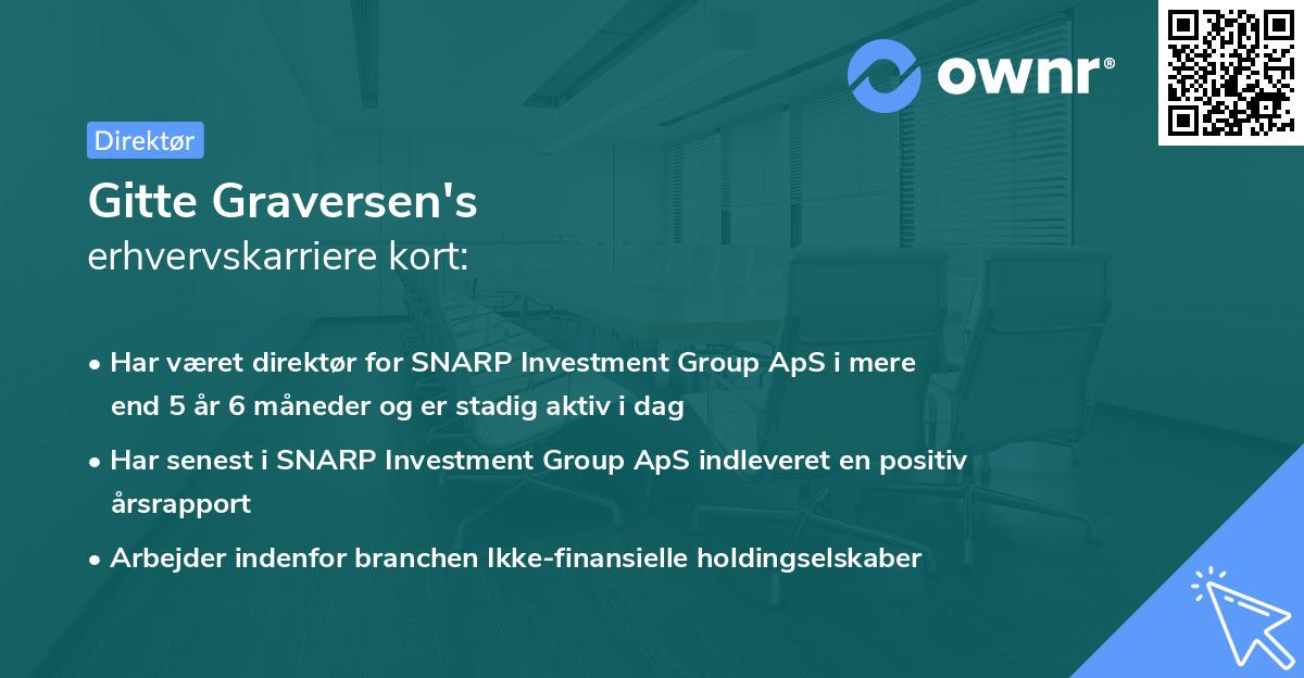Gitte Graversen's erhvervskarriere kort