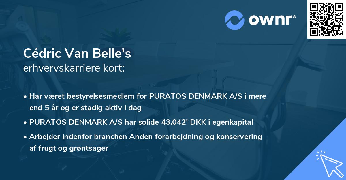 Cédric Van Belle's erhvervskarriere kort