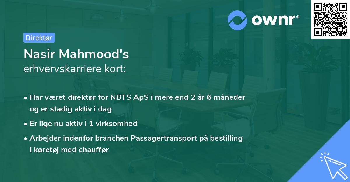 Nasir Mahmood's erhvervskarriere kort