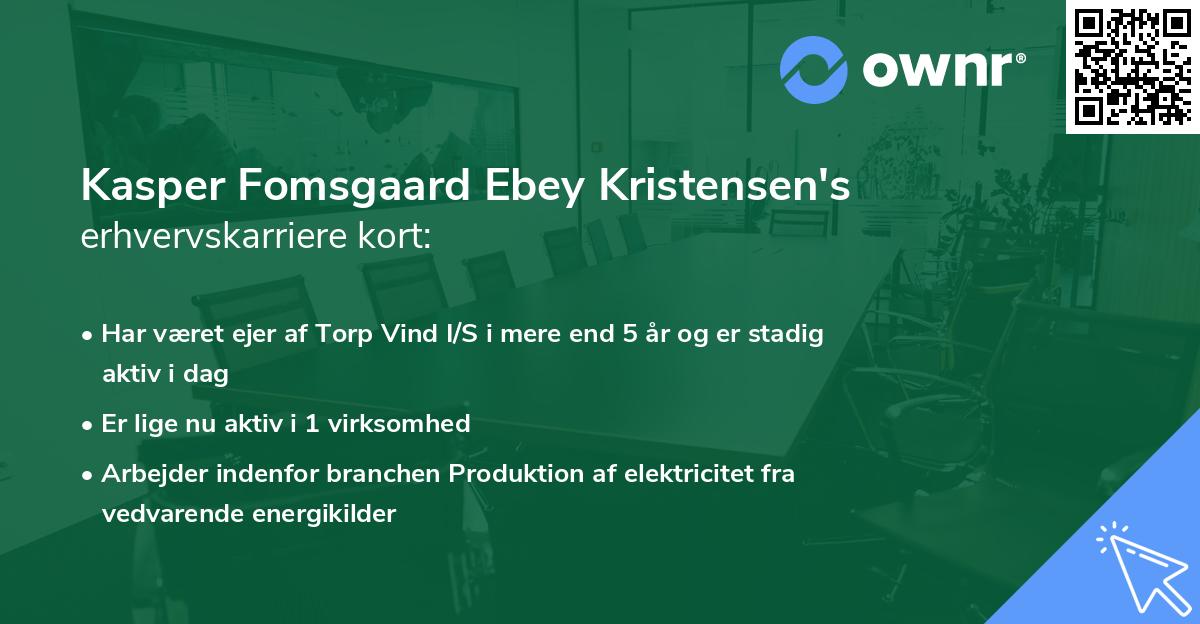 Kasper Fomsgaard Ebey Kristensen's erhvervskarriere kort