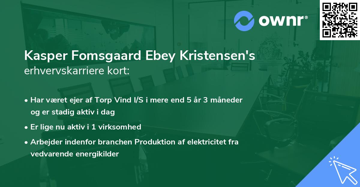 Kasper Fomsgaard Ebey Kristensen's erhvervskarriere kort