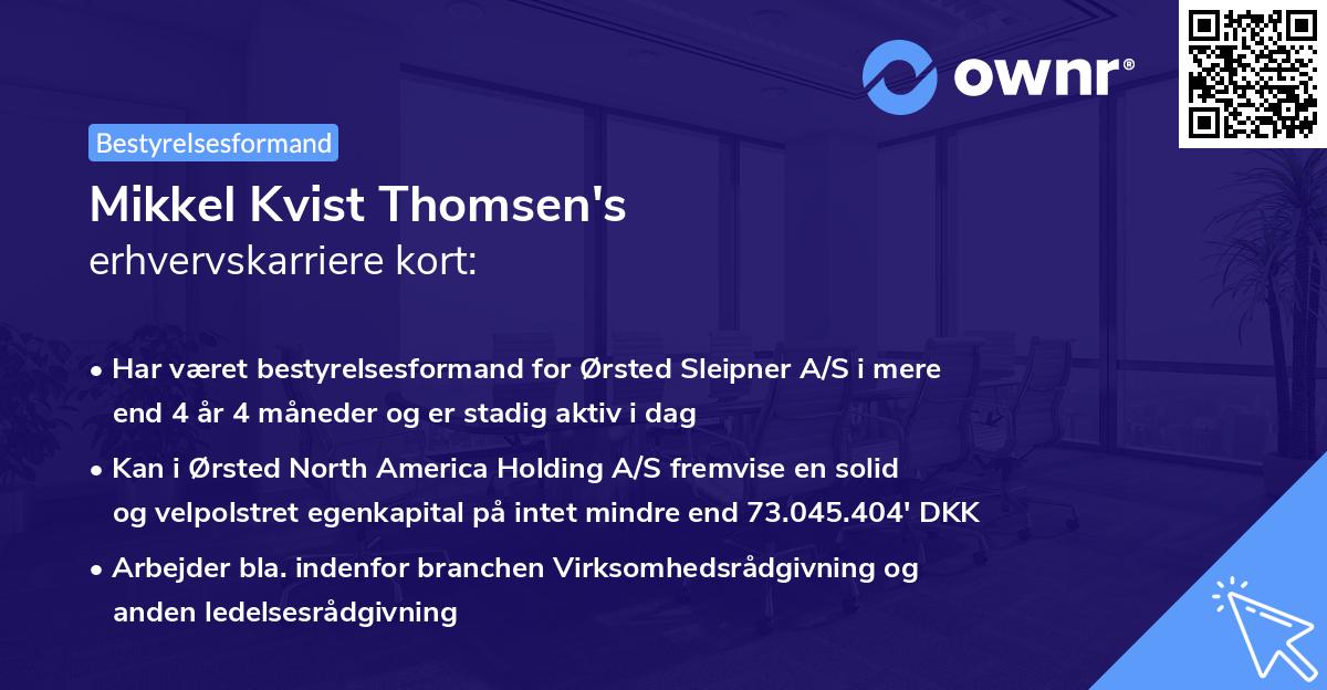 Mikkel Kvist Thomsen's erhvervskarriere kort