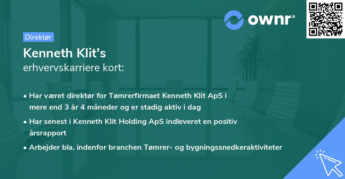 Kenneth Klit's erhvervskarriere kort