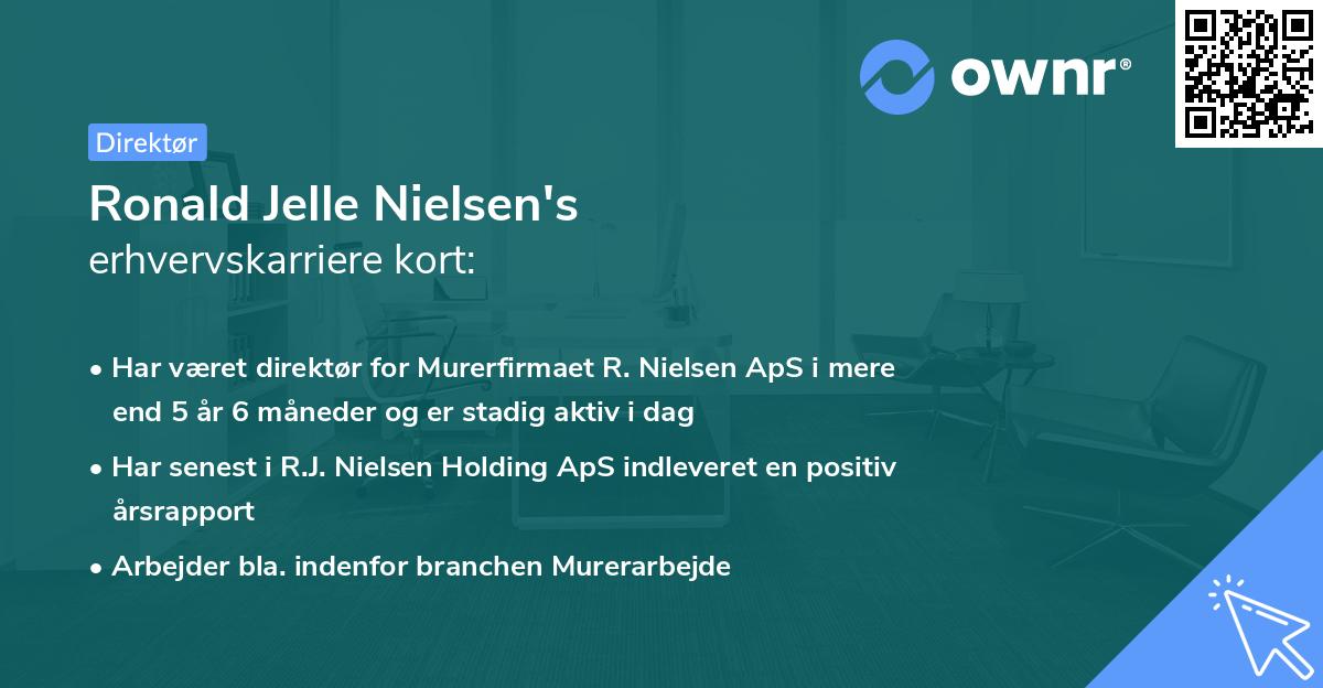 Ronald Jelle Nielsen's erhvervskarriere kort