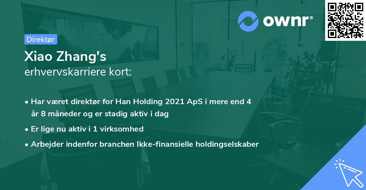 Xiao Zhang's erhvervskarriere kort