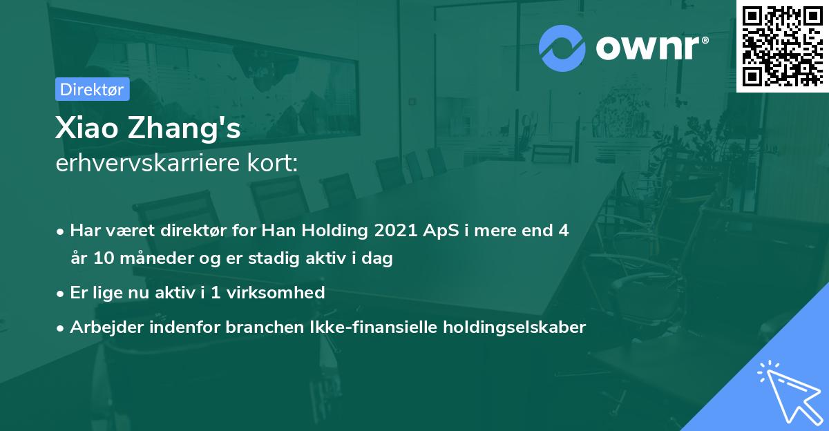 Xiao Zhang's erhvervskarriere kort