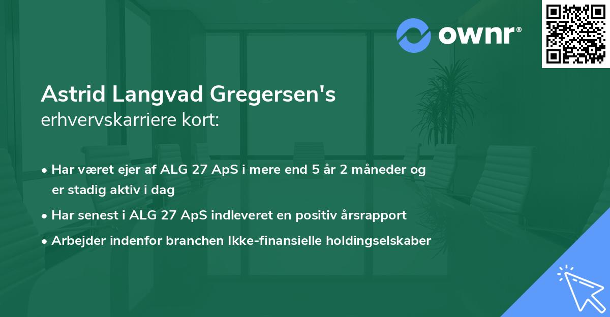 Astrid Langvad Gregersen's erhvervskarriere kort