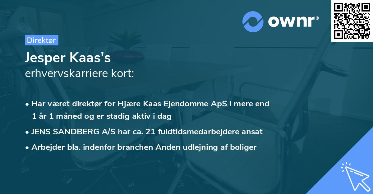 Jesper Kaas's erhvervskarriere kort