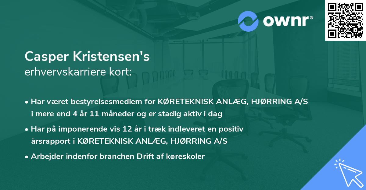 Casper Kristensen's erhvervskarriere kort