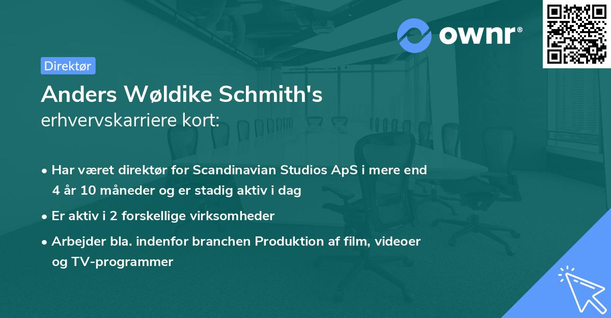 Anders Wøldike Schmith's erhvervskarriere kort