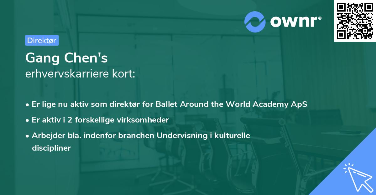 Gang Chen's erhvervskarriere kort