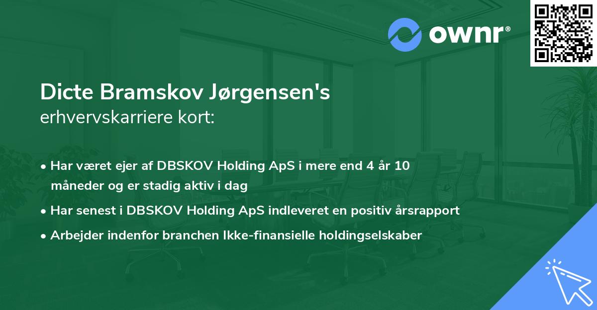 Dicte Bramskov Jørgensen's erhvervskarriere kort
