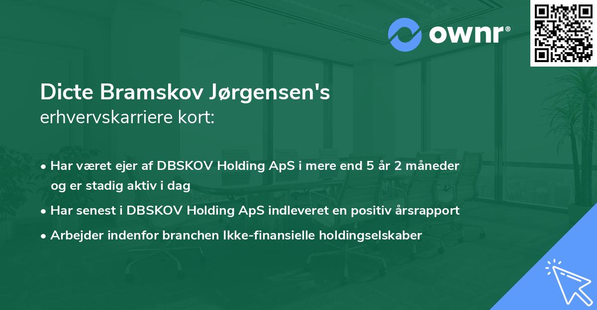 Dicte Bramskov Jørgensen's erhvervskarriere kort