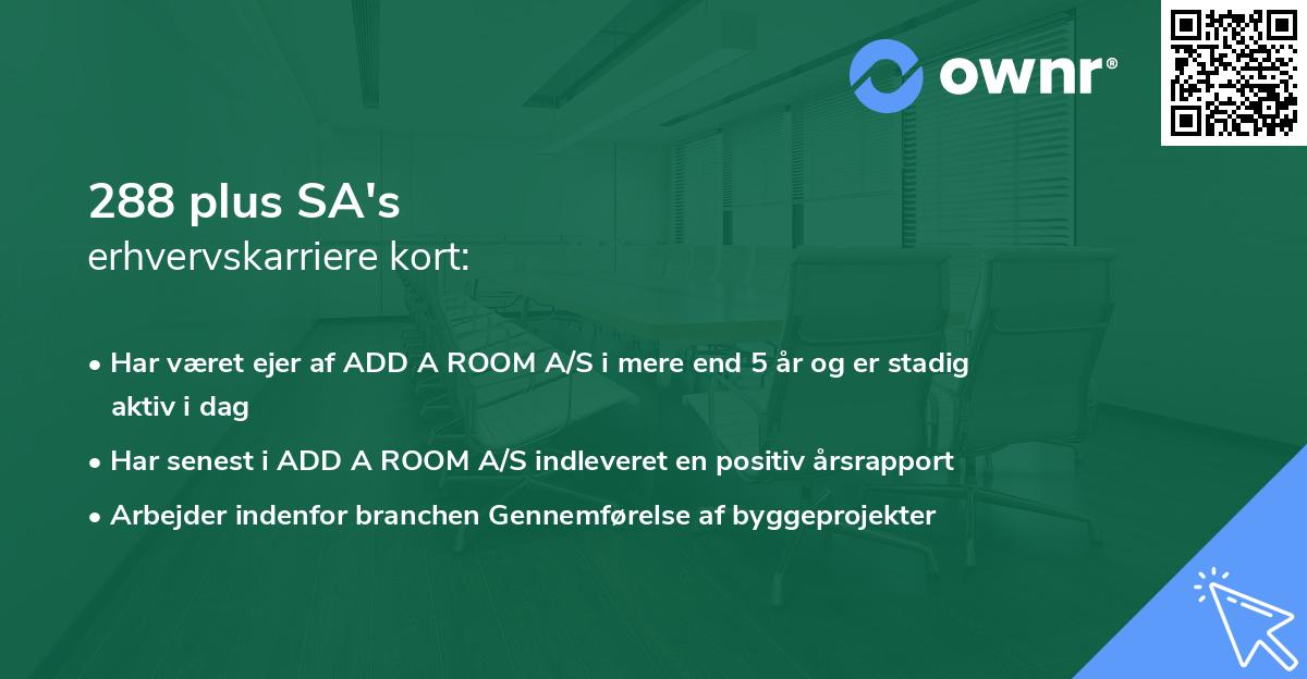 288 plus SA's erhvervskarriere kort