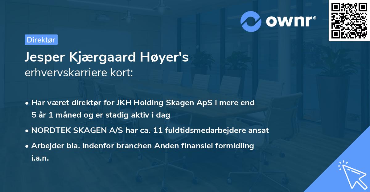 Jesper Kjærgaard Høyer's erhvervskarriere kort