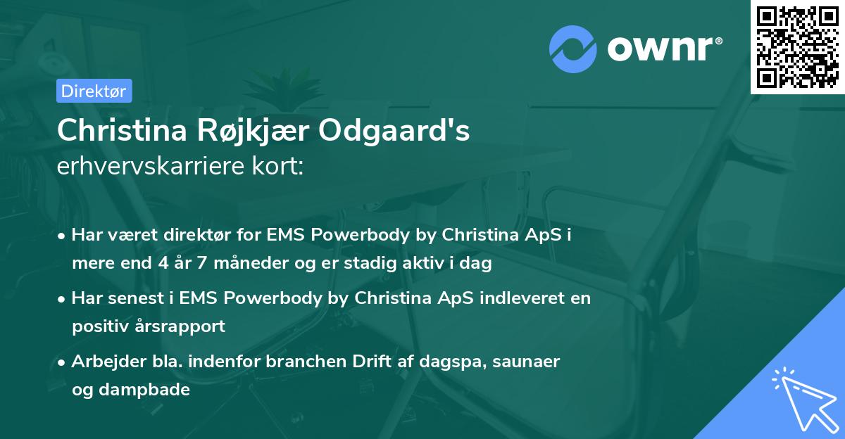 Christina Røjkjær Odgaard's erhvervskarriere kort