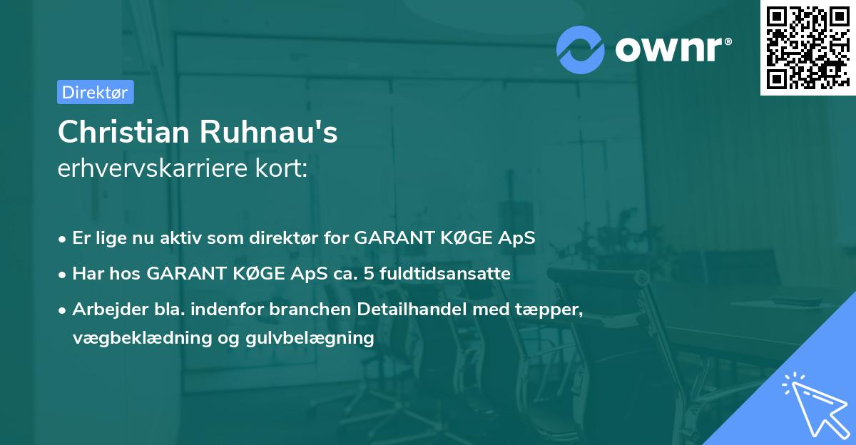 Christian Ruhnau's erhvervskarriere kort