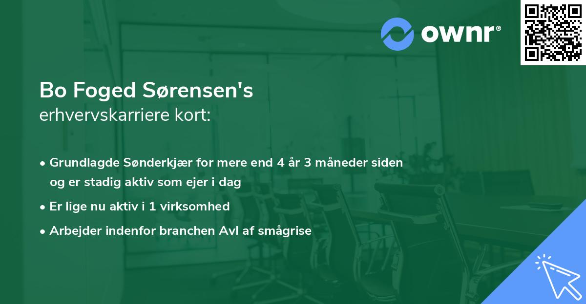 Bo Foged Sørensen's erhvervskarriere kort