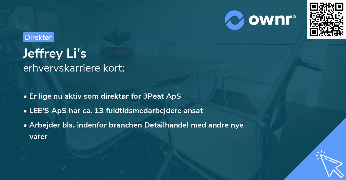 Jeffrey Li's erhvervskarriere kort