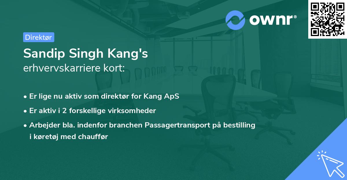 Sandip Singh Kang's erhvervskarriere kort