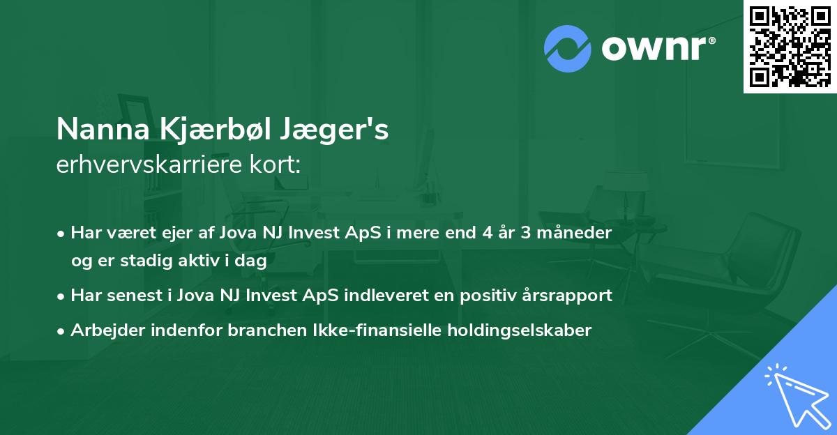 Nanna Kjærbøl Jæger's erhvervskarriere kort
