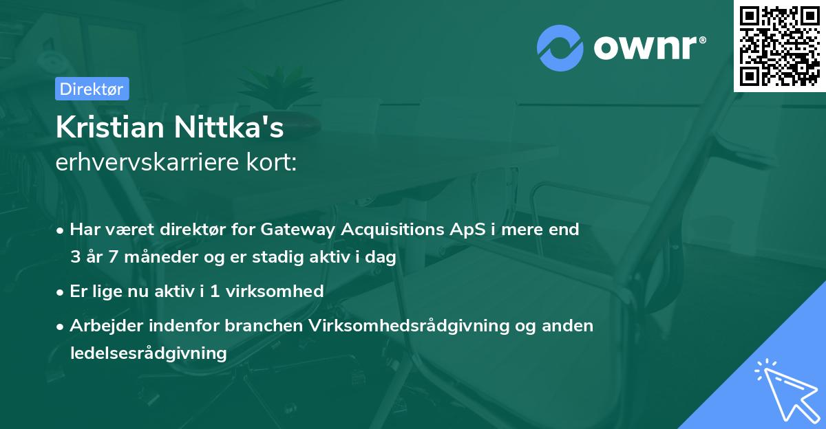Kristian Nittka's erhvervskarriere kort