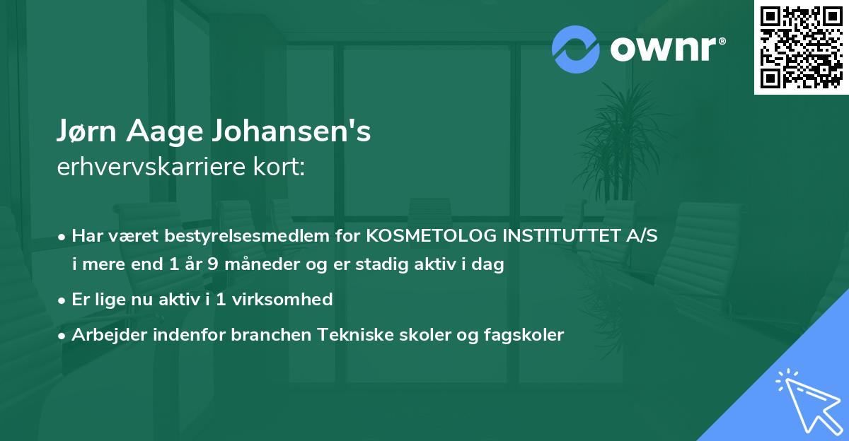 Jørn Aage Johansen's erhvervskarriere kort