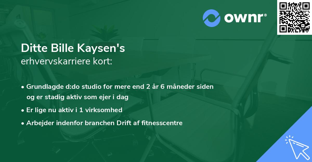 Ditte Bille Kaysen's erhvervskarriere kort