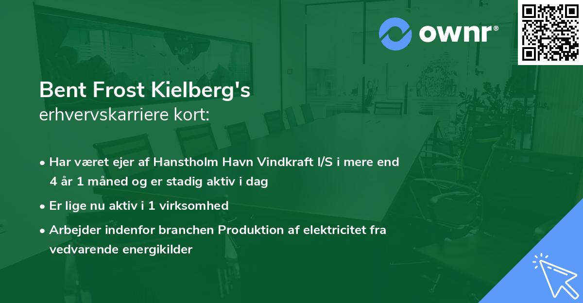 Bent Frost Kielberg's erhvervskarriere kort