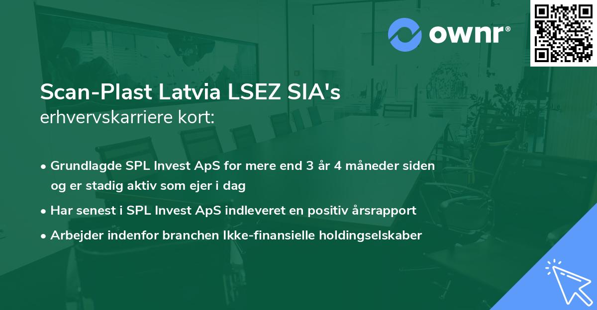 Scan-Plast Latvia LSEZ SIA's erhvervskarriere kort