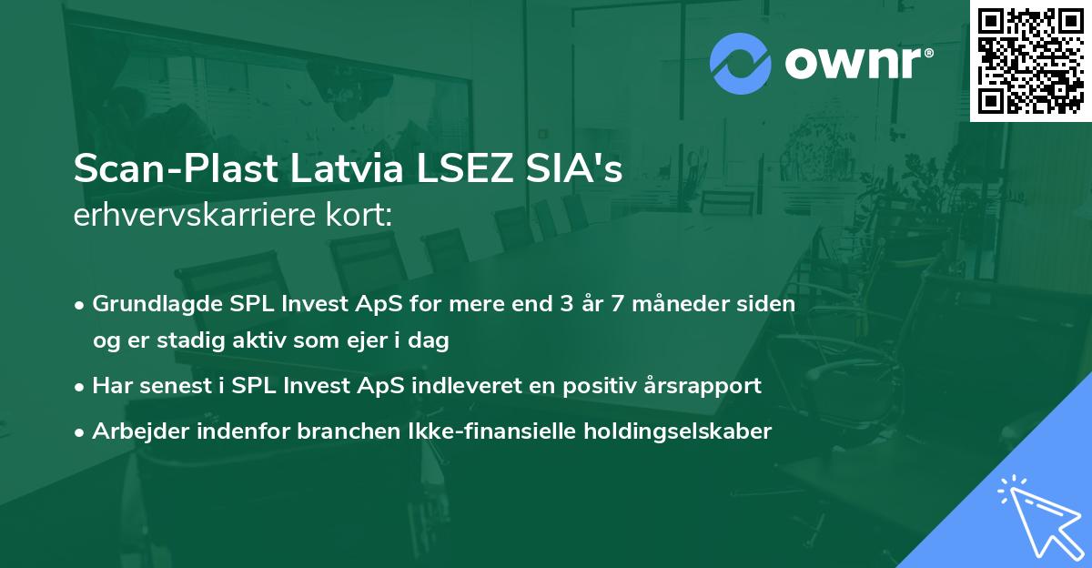 Scan-Plast Latvia LSEZ SIA's erhvervskarriere kort