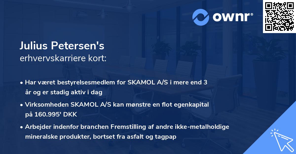 Julius Petersen's erhvervskarriere kort