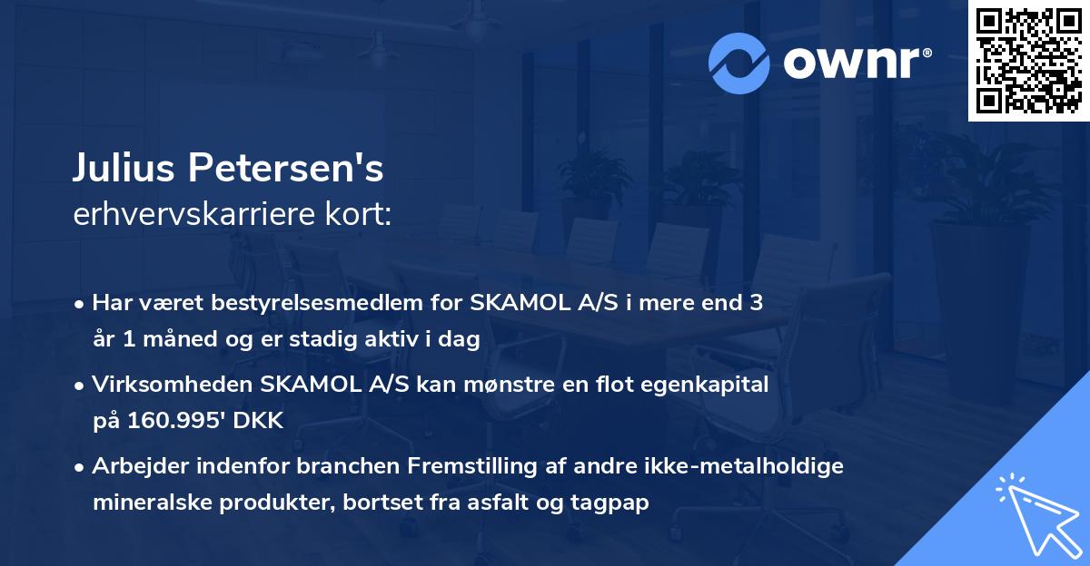 Julius Petersen's erhvervskarriere kort