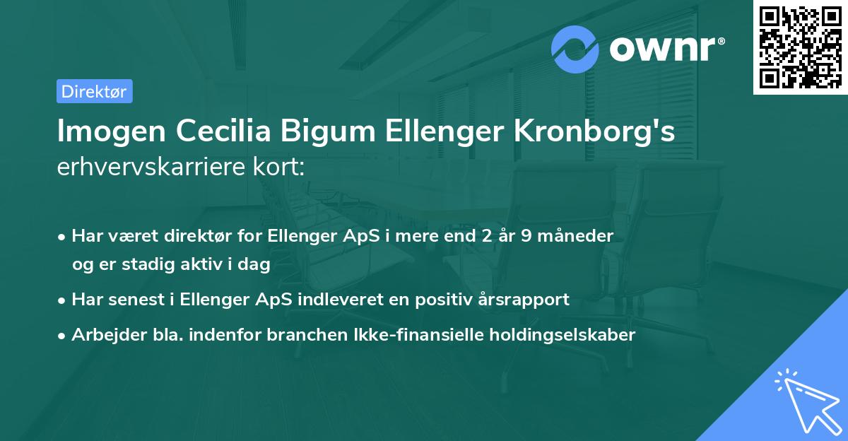 Imogen Cecilia Bigum Ellenger Kronborg's erhvervskarriere kort