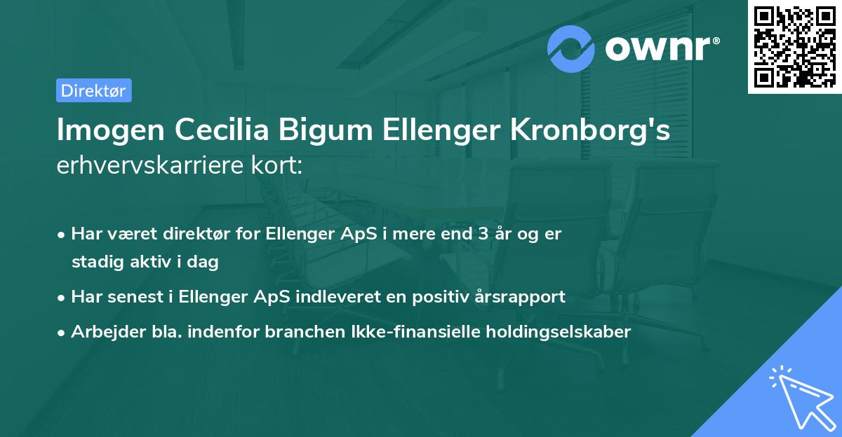 Imogen Cecilia Bigum Ellenger Kronborg's erhvervskarriere kort
