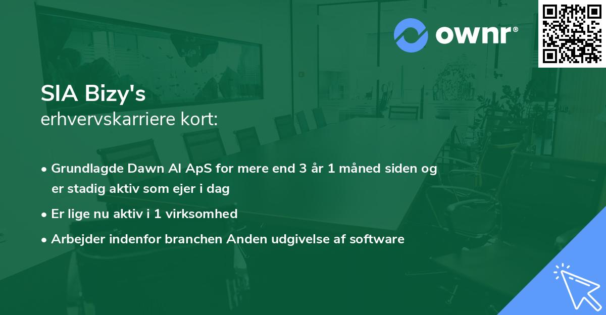 SIA Bizy's erhvervskarriere kort