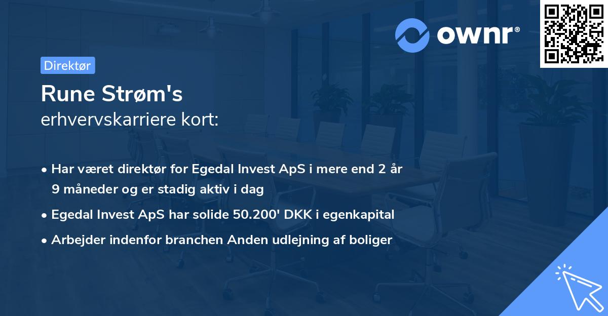 Rune Strøm's erhvervskarriere kort
