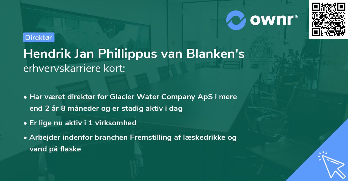 Hendrik Jan Phillippus van Blanken's erhvervskarriere kort