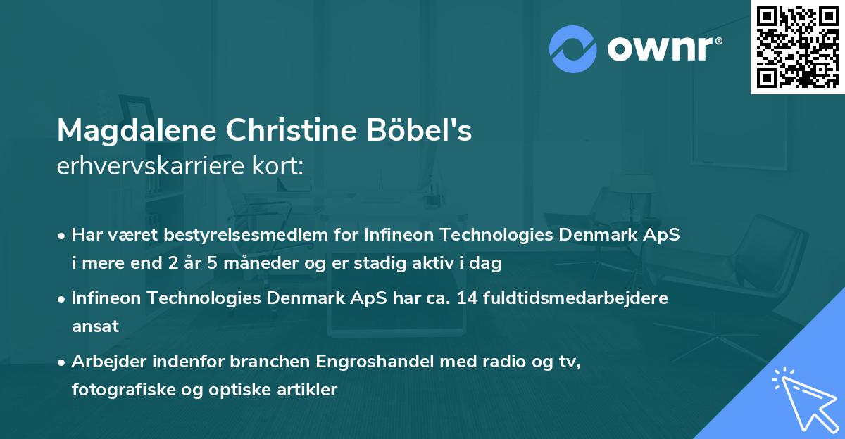 Magdalene Christine Böbel's erhvervskarriere kort
