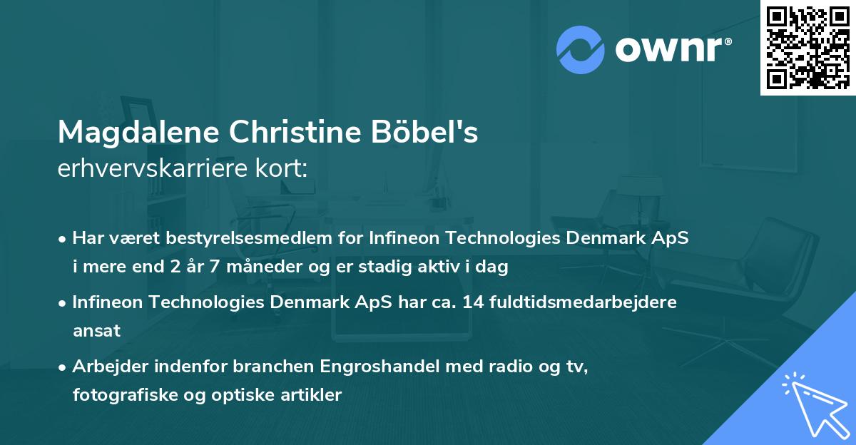 Magdalene Christine Böbel's erhvervskarriere kort