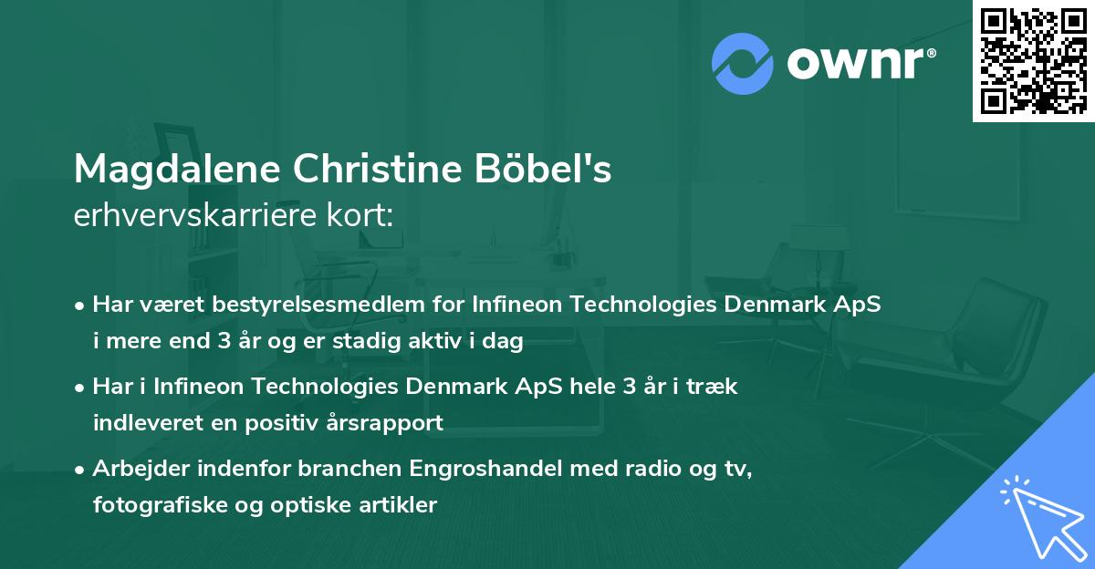 Magdalene Christine Böbel's erhvervskarriere kort